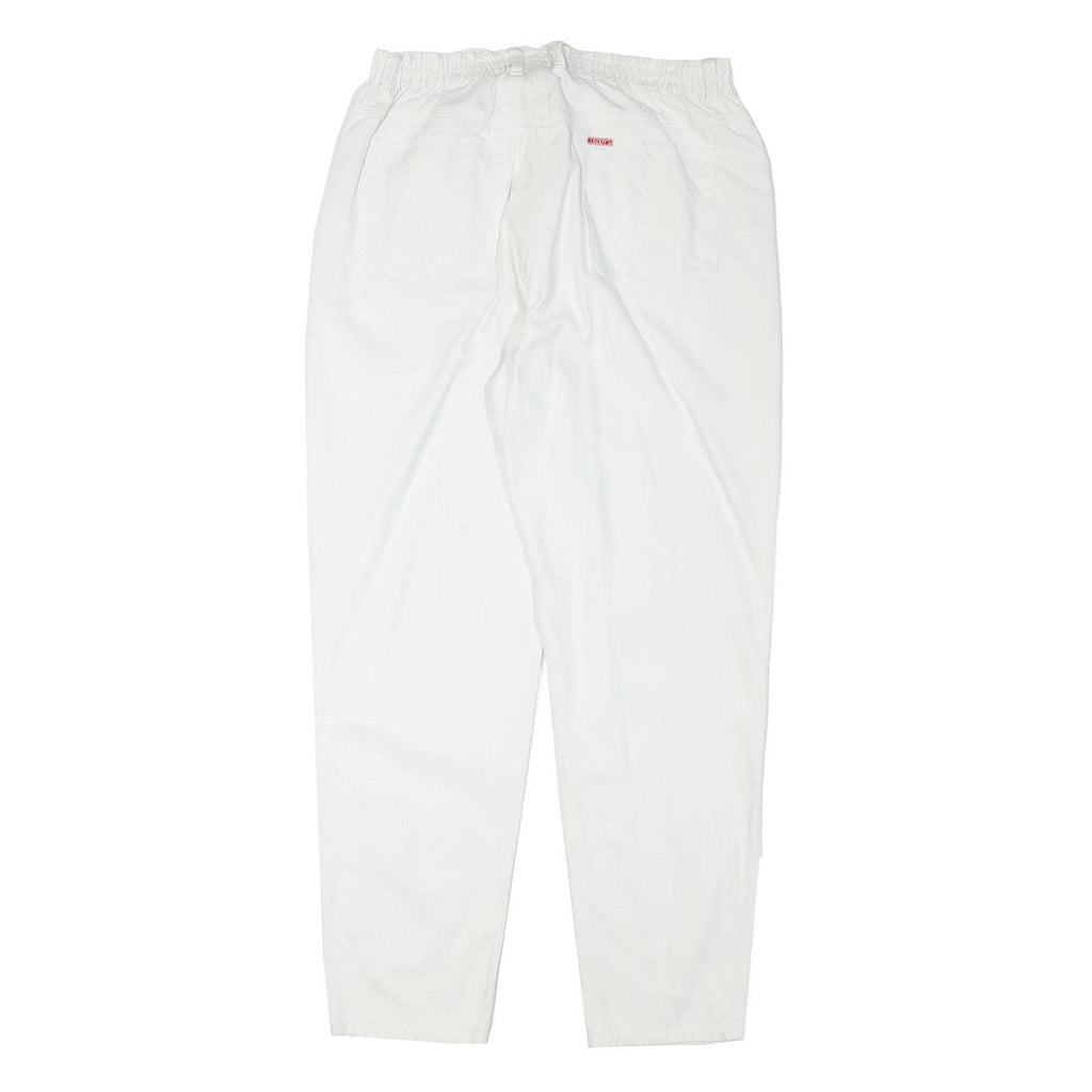 TEDDYS Womens Cotton Blend White Relaxed Tapered Trousers W30 L29 Casual Comfort