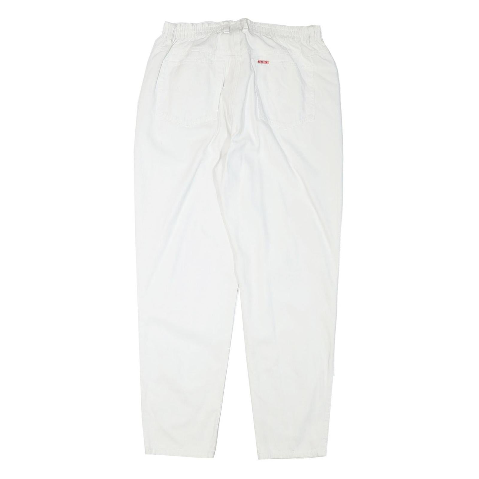 TEDDYS Womens Cotton Blend White Relaxed Tapered Trousers W30 L29 Casual Comfort