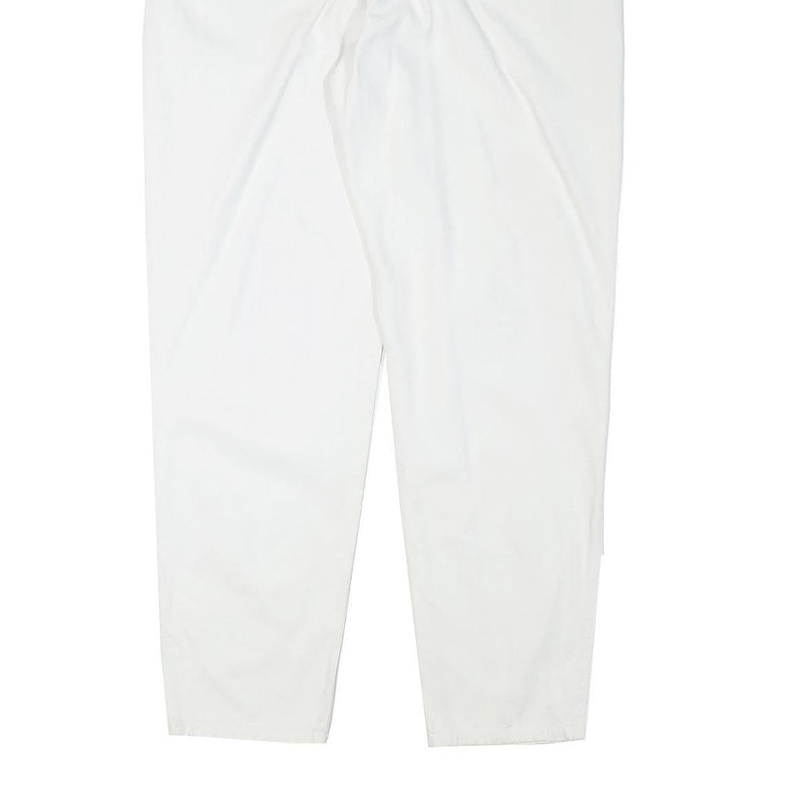 TEDDYS Womens Cotton Blend White Relaxed Tapered Trousers W30 L29 Casual Comfort