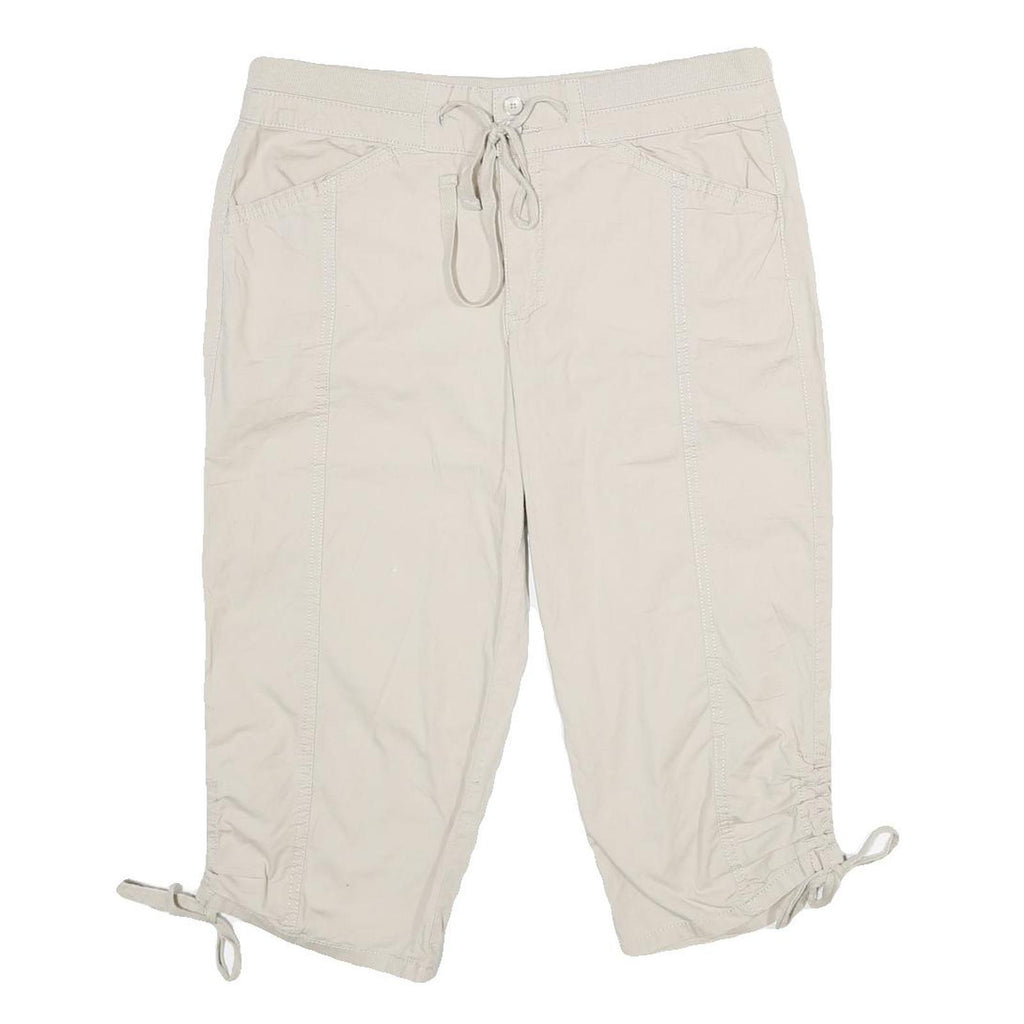 CROFT & BARROW Womens Shorts Cream Casual UK 14 W32 Cotton Blend Drawstring