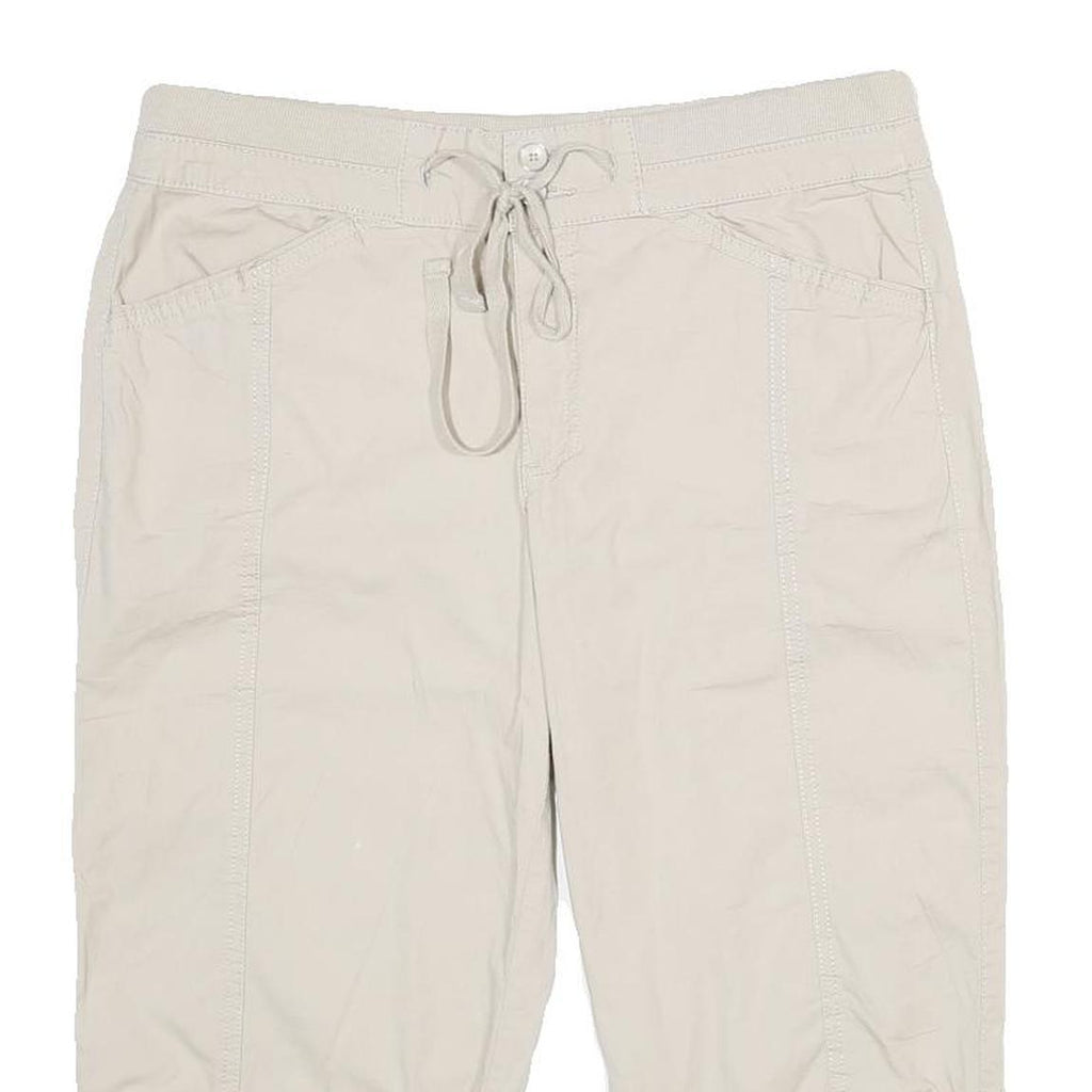 CROFT & BARROW Womens Shorts Cream Casual UK 14 W32 Cotton Blend Drawstring