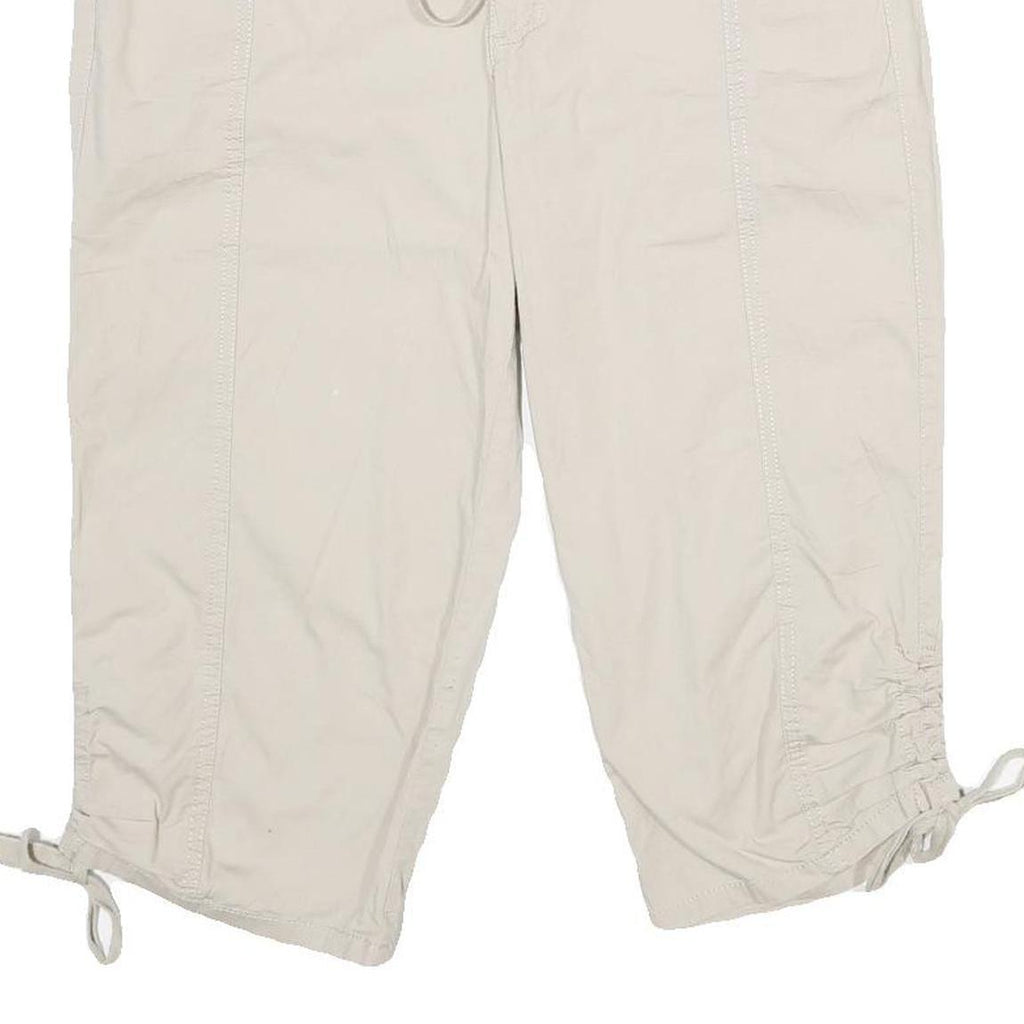 CROFT & BARROW Womens Shorts Cream Casual UK 14 W32 Cotton Blend Drawstring