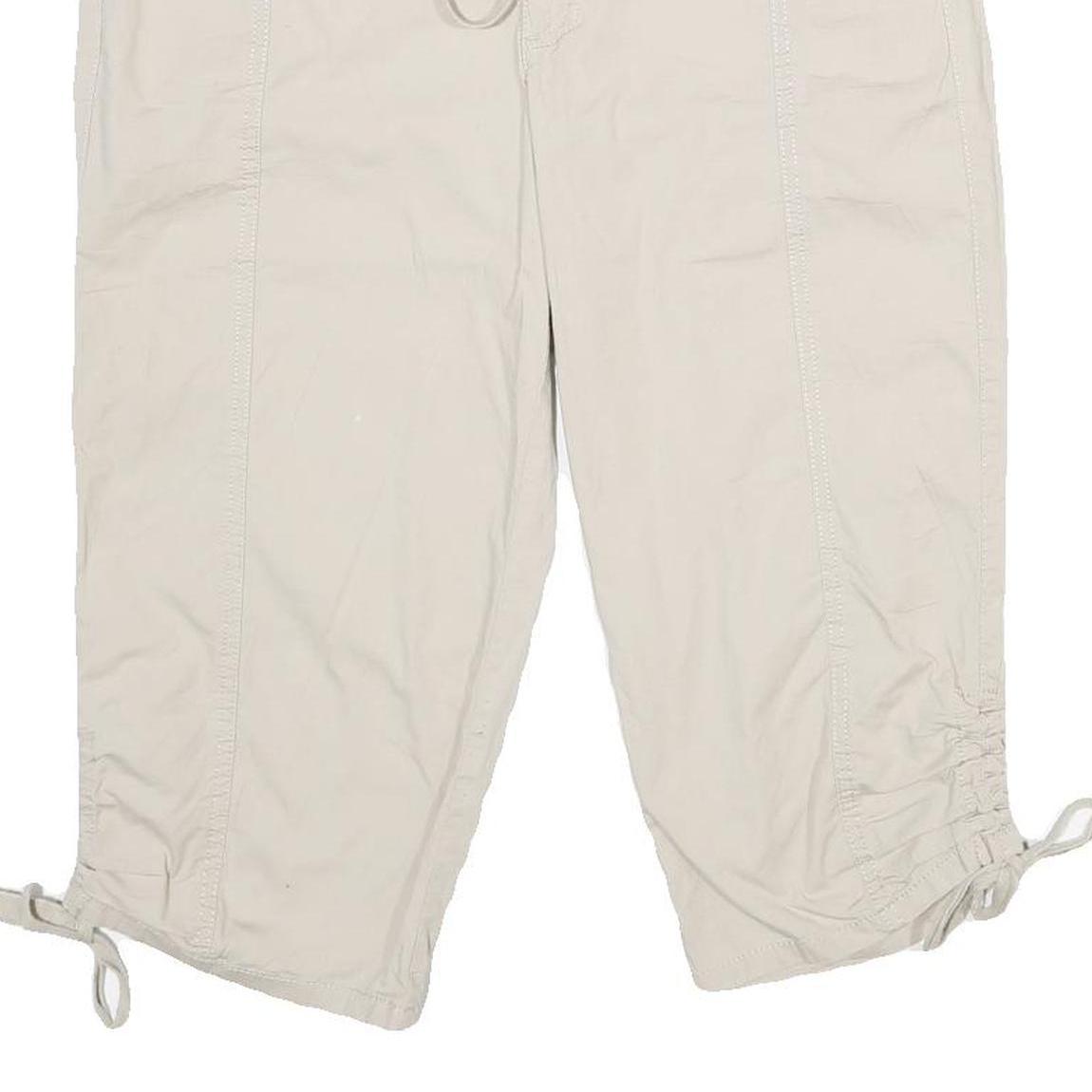 CROFT & BARROW Womens Shorts Cream Casual UK 14 W32 Cotton Blend Drawstring