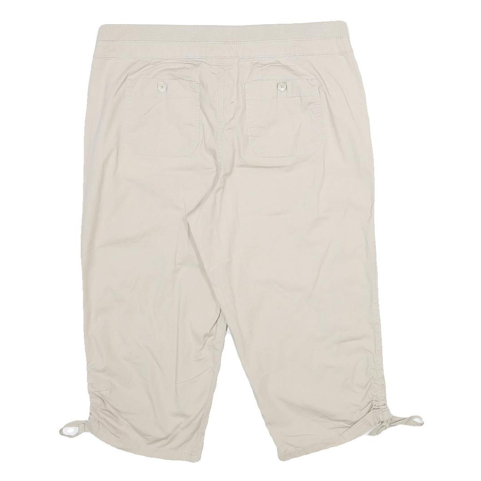 CROFT & BARROW Womens Shorts Cream Casual UK 14 W32 Cotton Blend Drawstring