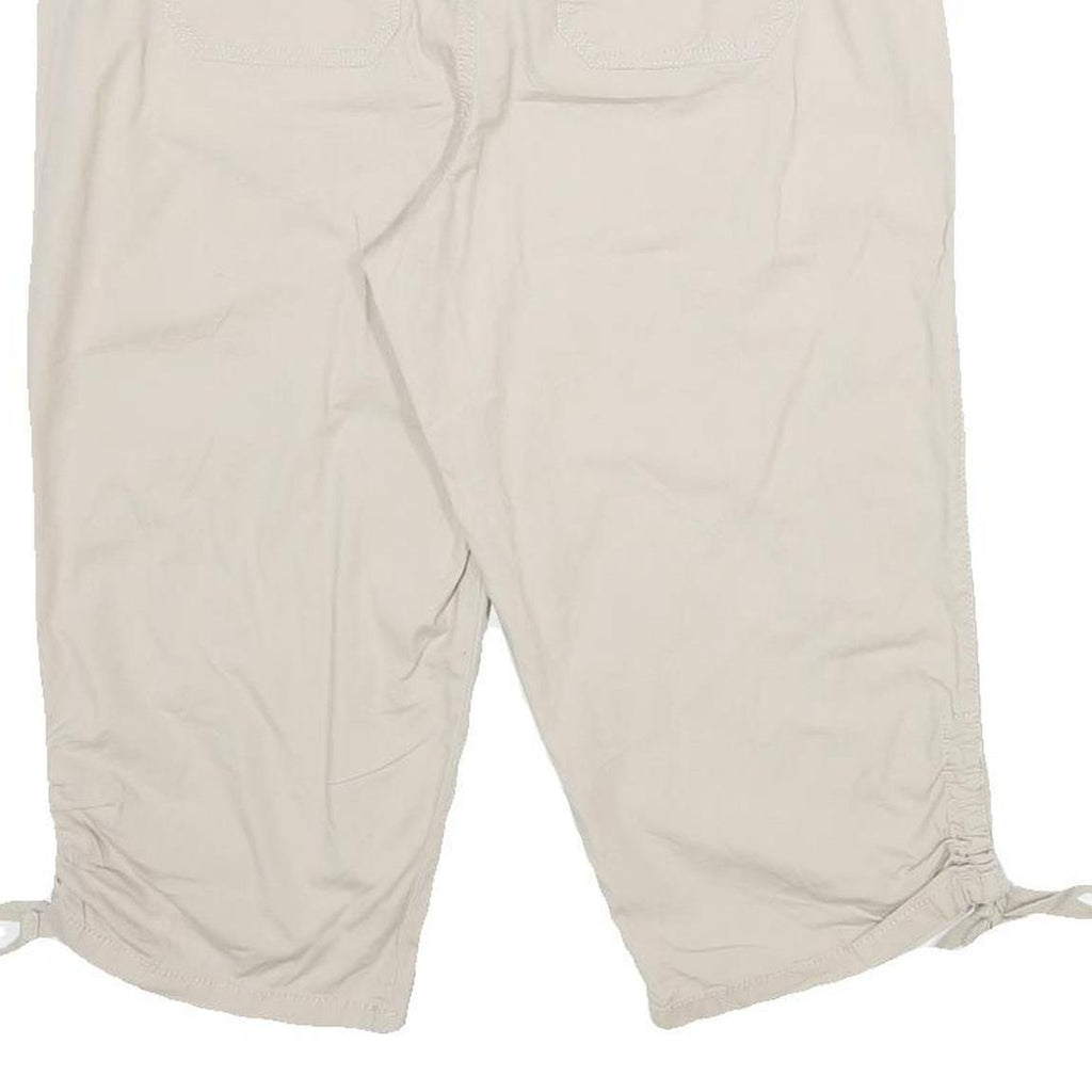 CROFT & BARROW Womens Shorts Cream Casual UK 14 W32 Cotton Blend Drawstring