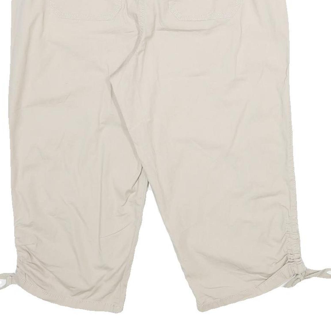 CROFT & BARROW Womens Shorts Cream Casual UK 14 W32 Cotton Blend Drawstring