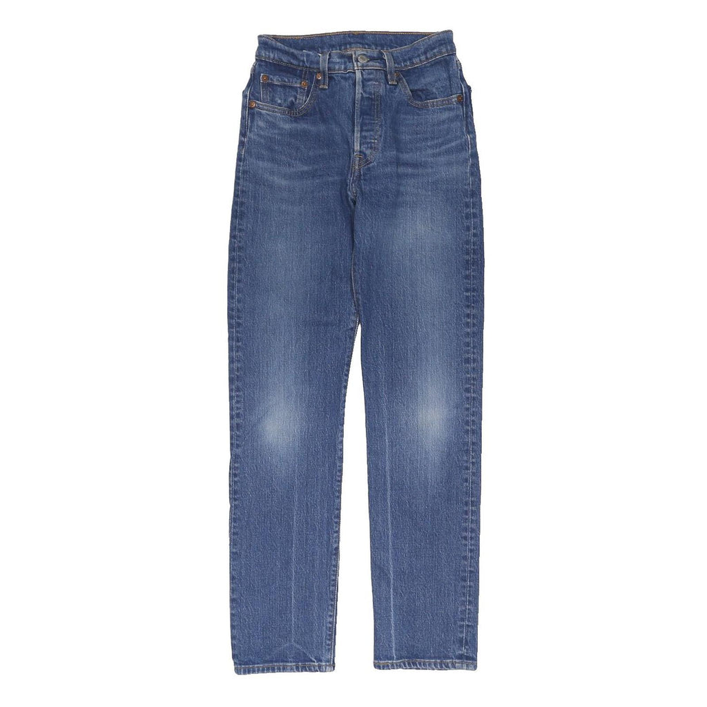 LEVI'S Womens Regular Fit Blue Denim Cotton Blend Jeans W34 L29 Classic Button