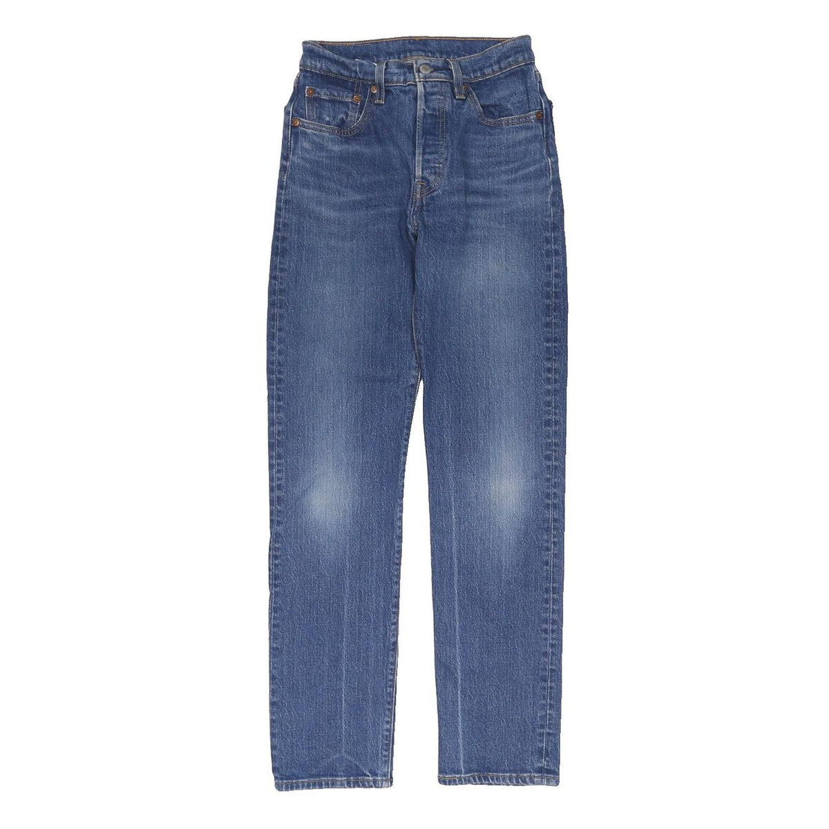 LEVI'S Womens Regular Fit Blue Denim Cotton Blend Jeans W34 L29 Classic Button