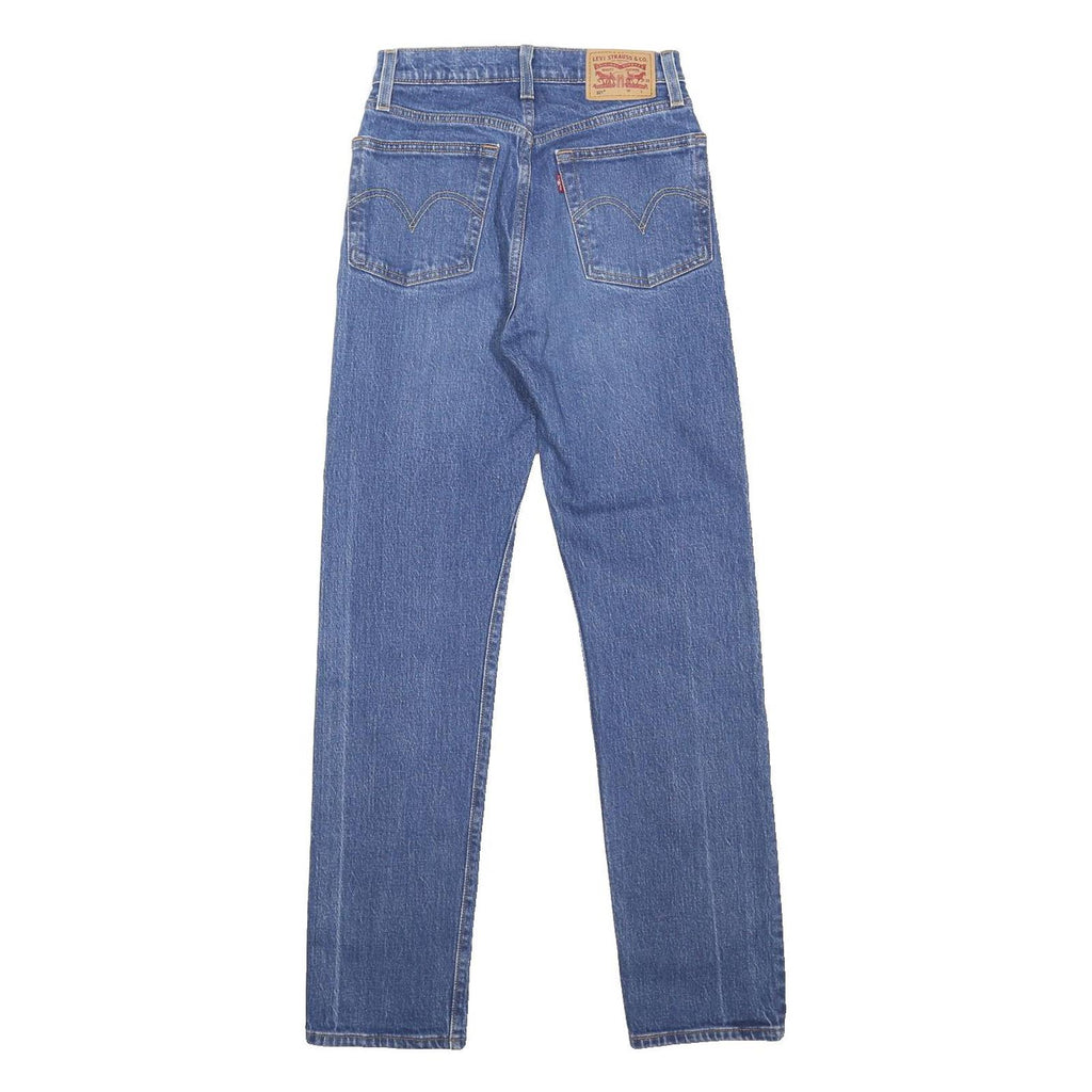 LEVI'S Womens Regular Fit Blue Denim Cotton Blend Jeans W34 L29 Classic Button