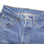 LEVI'S Womens Regular Fit Blue Denim Cotton Blend Jeans W34 L29 Classic Button