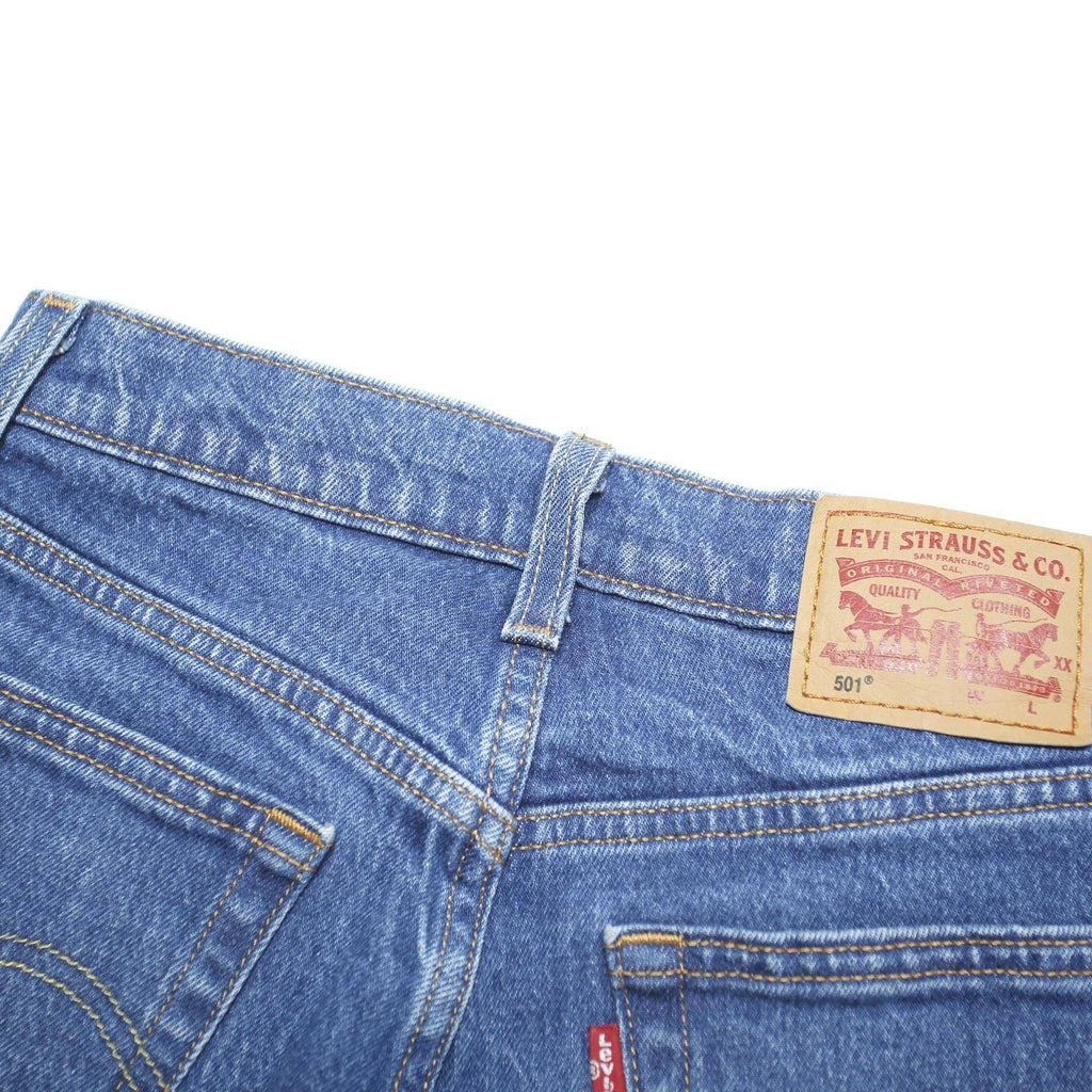 LEVI'S Womens Regular Fit Blue Denim Cotton Blend Jeans W34 L29 Classic Button