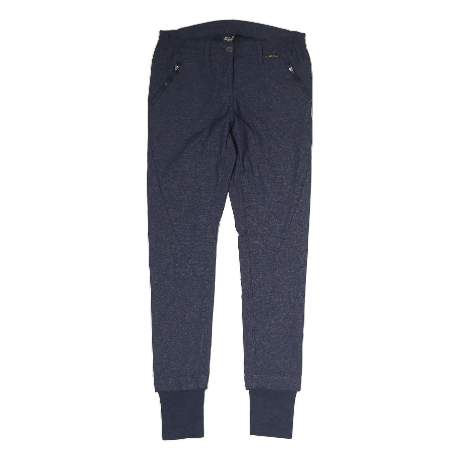 JACK WOLFSKIN Mens Cotton Blend Blue Regular Fit Tapered Trousers W30 L33