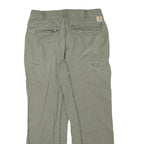 CARHARTT Womens Cotton Blend Green Regular Straight Trousers W34 L29 Workwear