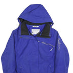 SALOMON Womens Blue Outdoor Jacket M Polyester Zip Hooded Plain Sportswear