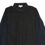 CALVIN KLEIN Mens Black & Navy Shirt M Cotton Long Sleeve Button Closure
