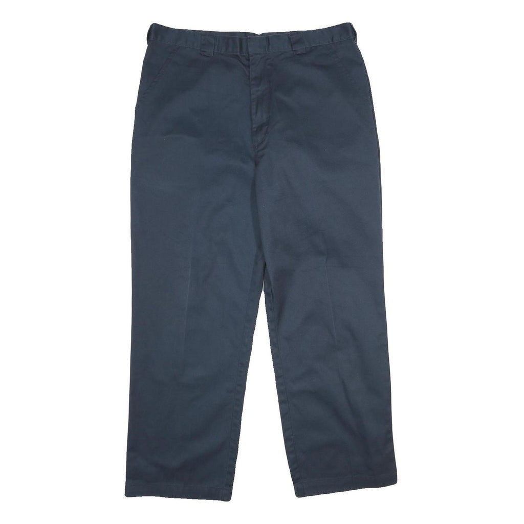 DICKIES Mens Polyester Blend Navy Blue Regular Straight Trousers W40 L30