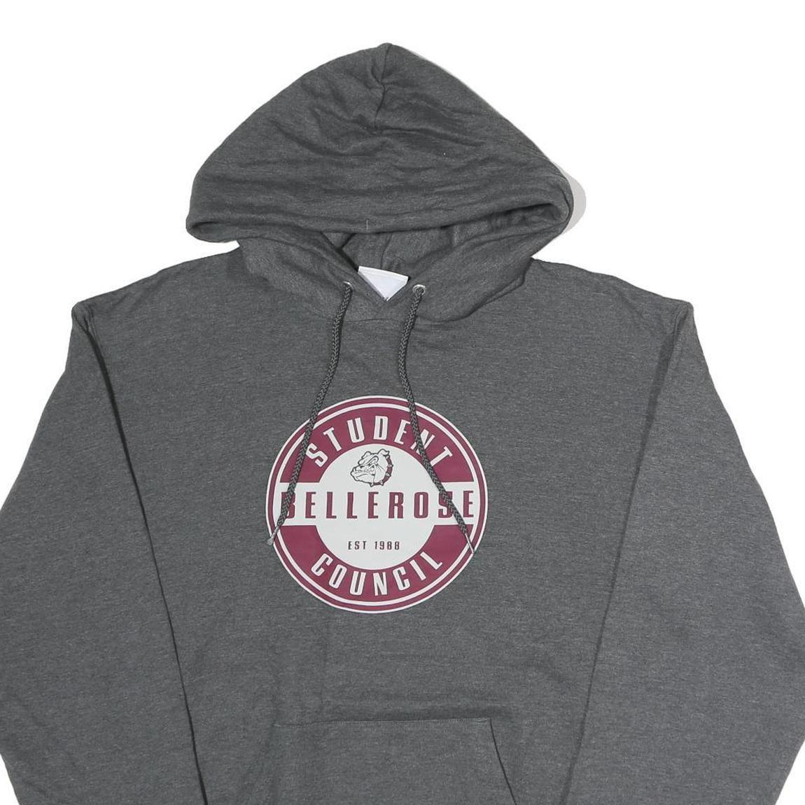 CHAMPION Mens Grey Bellerose Student Council Pullover Hoodie M