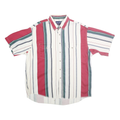 WRANGLER Mens White Red Green Striped Shirt XL Button Front Casual Summer