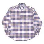 TOMMY HILFIGER Mens Blue & Red Check Shirt L Cotton Blend Long Sleeve Button
