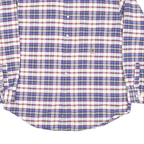 TOMMY HILFIGER Mens Blue & Red Check Shirt L Cotton Blend Long Sleeve Button