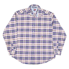 TOMMY HILFIGER Mens Blue & Red Check Shirt L Cotton Blend Long Sleeve Button