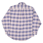 TOMMY HILFIGER Mens Blue & Red Check Shirt L Cotton Blend Long Sleeve Button