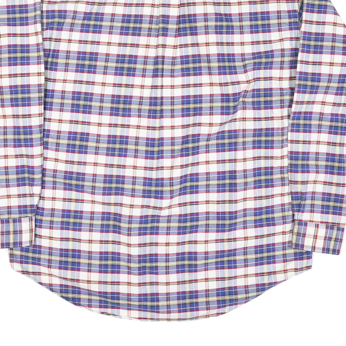 TOMMY HILFIGER Mens Blue & Red Check Shirt L Cotton Blend Long Sleeve Button