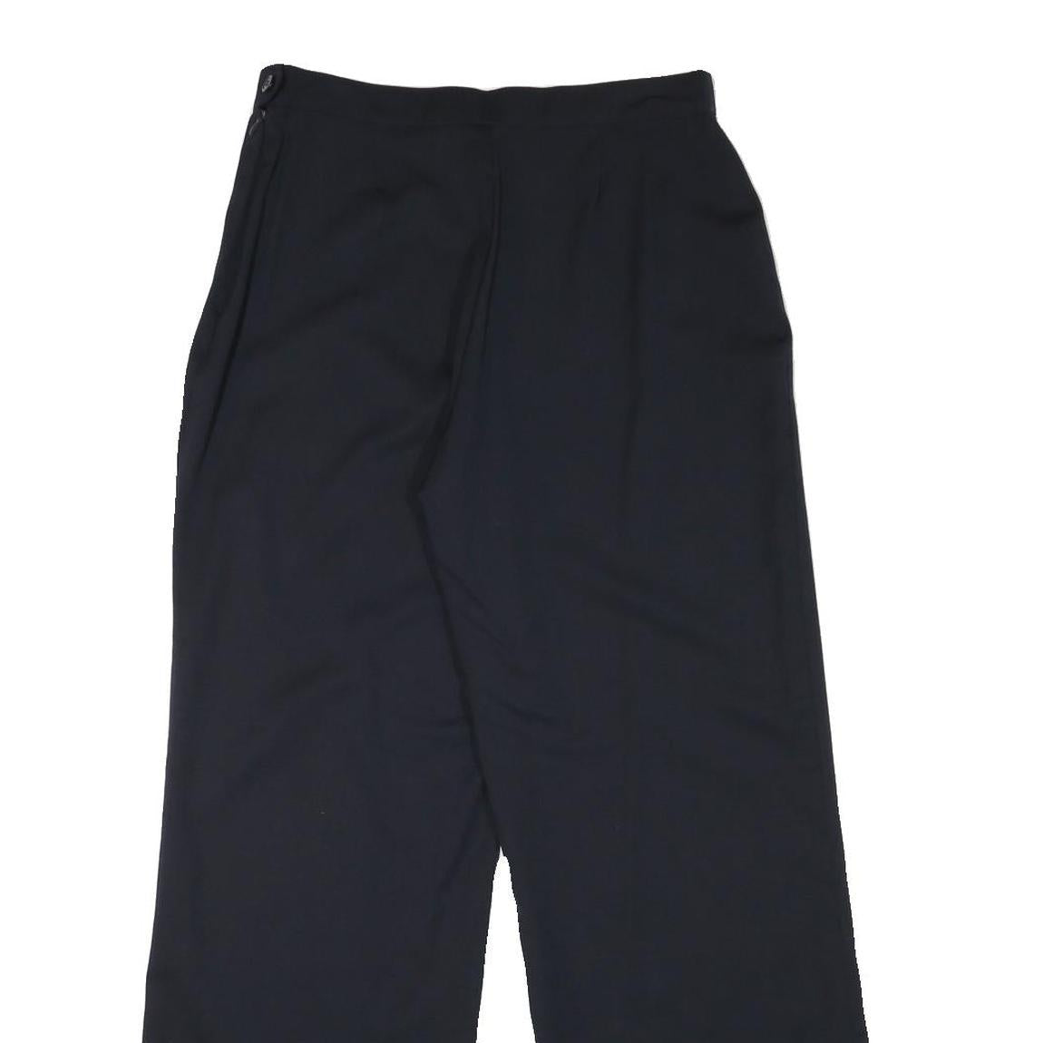 MAUREL Womens Polyester Blend Black Relaxed Straight Trousers W29 L30 Elegant