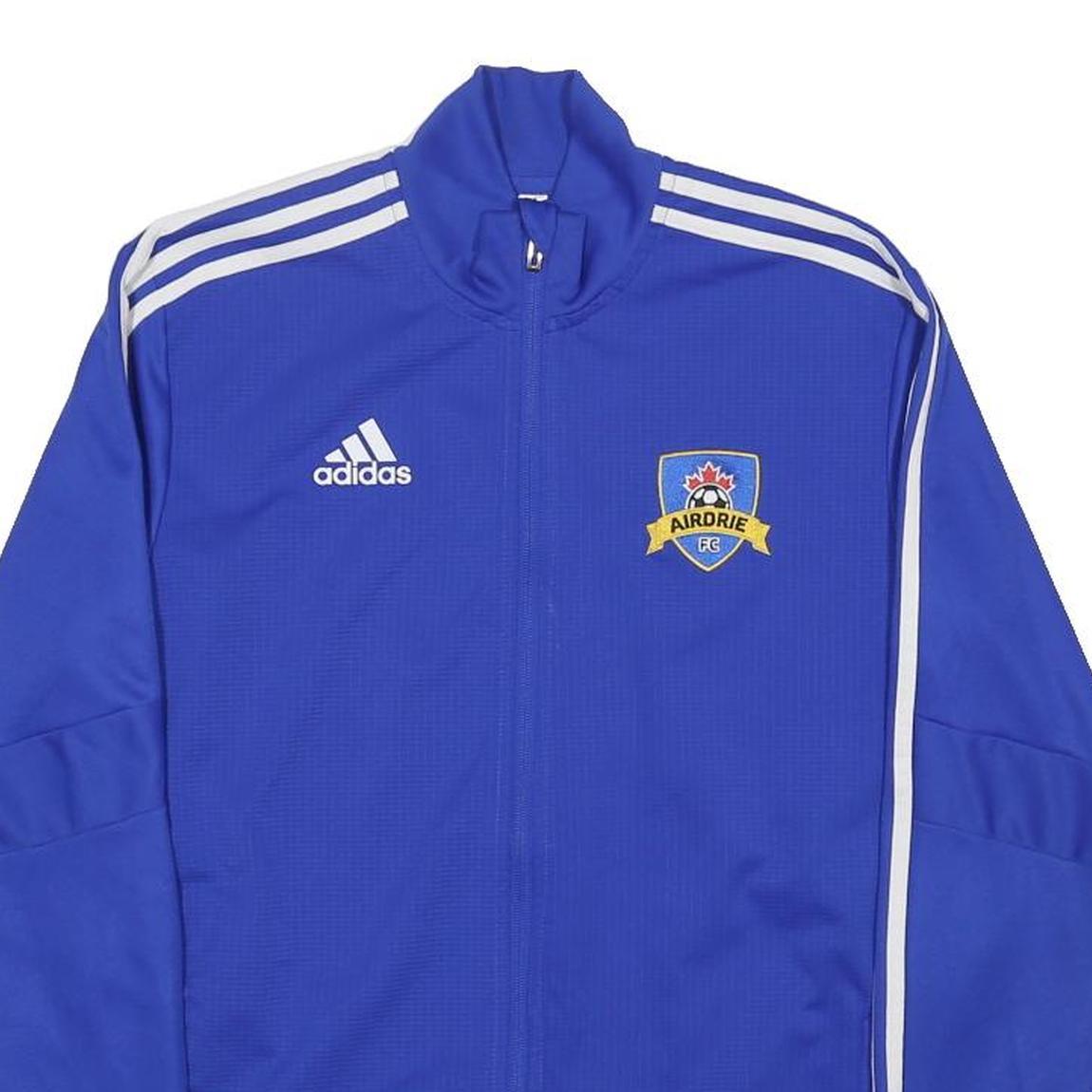 ADIDAS Mens Blue Airdrie FC Track Jacket M Polyester Zip Sports Casual