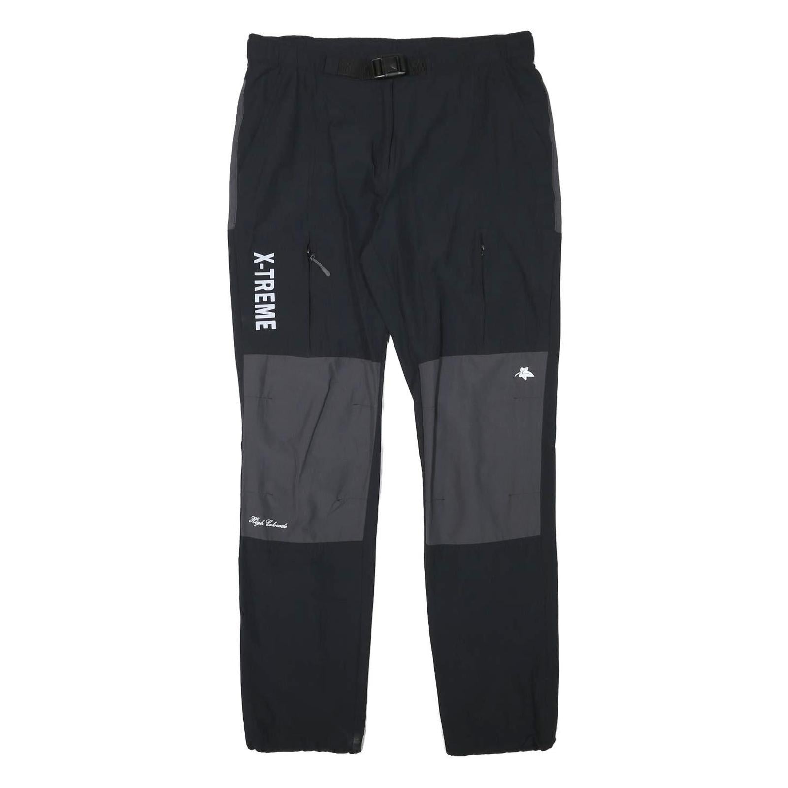 HIGH COLORADO Mens Polyester Blend Black & Grey Regular Fit Straight Trousers