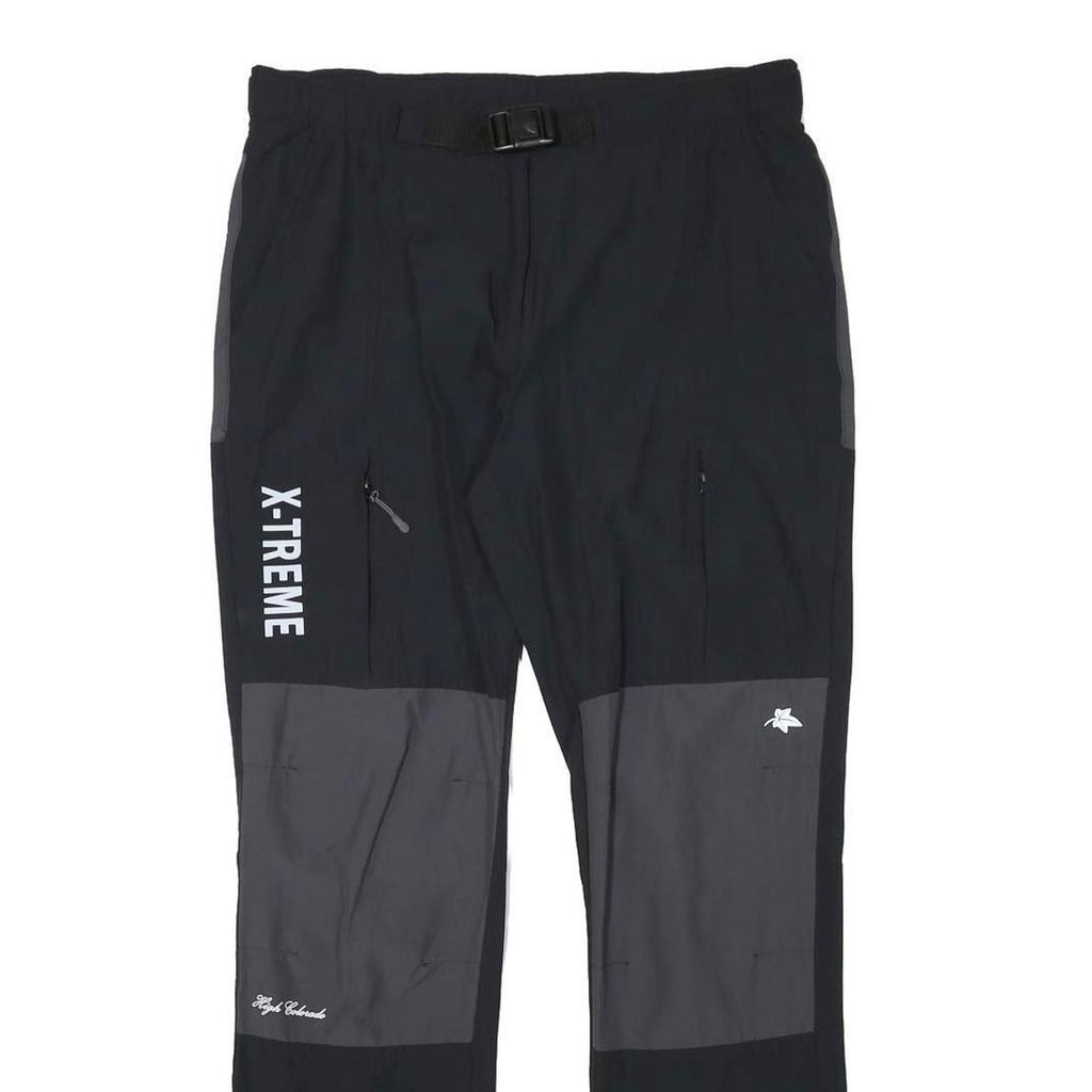 HIGH COLORADO Mens Polyester Blend Black & Grey Regular Fit Straight Trousers