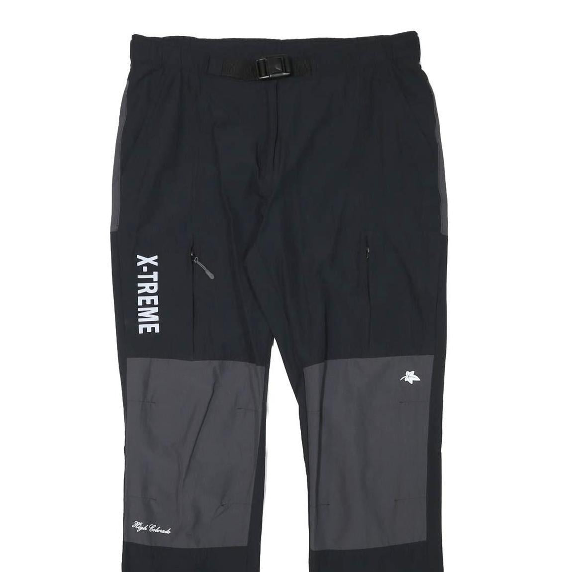 HIGH COLORADO Mens Polyester Blend Black & Grey Regular Fit Straight Trousers