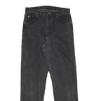 WRANGLER Mens Black Regular Fit Straight Denim Jeans W30 L34 Classic Zip