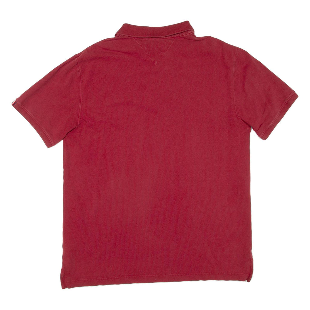 TOMMY HILFIGER Mens Polo Shirt Maroon XL