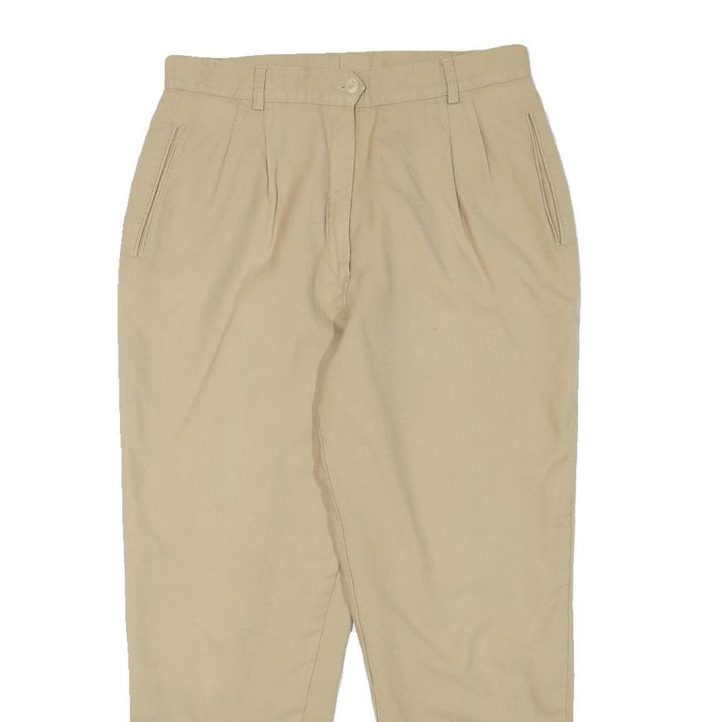 MADELEINE Womens Wool Blend Beige Relaxed Tapered Trousers W30 L25