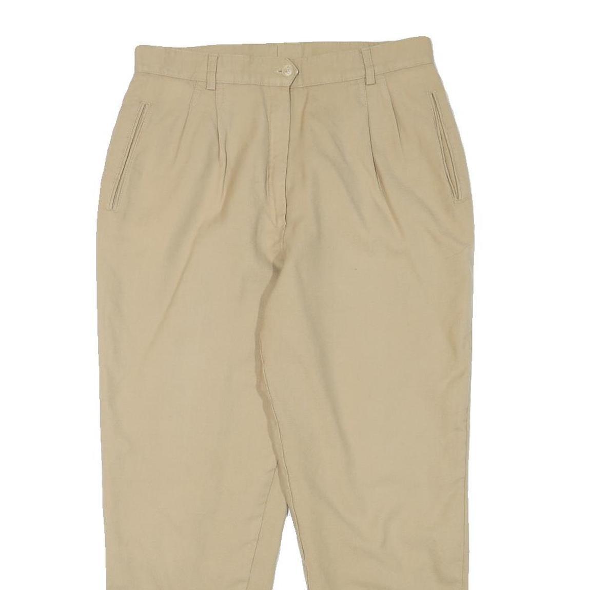 MADELEINE Womens Wool Blend Beige Relaxed Tapered Trousers W30 L25