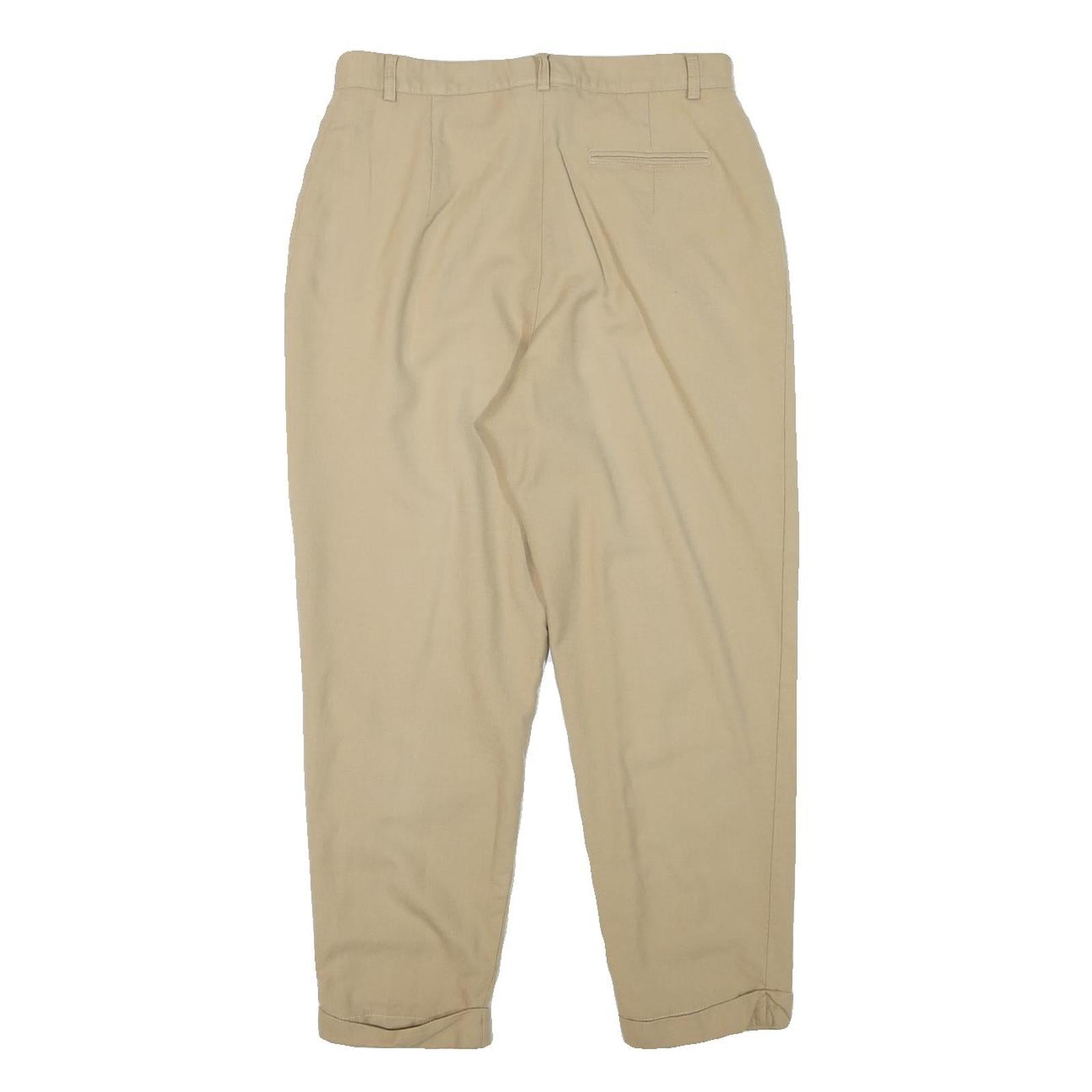 MADELEINE Womens Wool Blend Beige Relaxed Tapered Trousers W30 L25