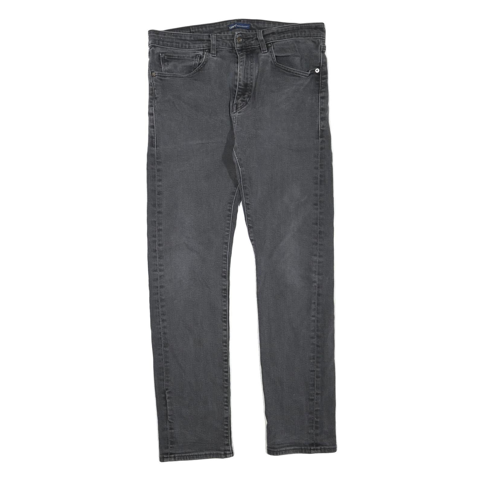 LEVI'S Womens Grey Cotton Blend Regular Fit Straight Leg Denim Jeans W34 L31