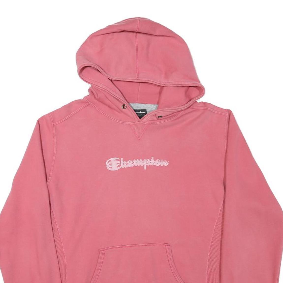 CHAMPION Womens Pink Hoodie XL Cotton Blend Pullover Casual Sweatshirt