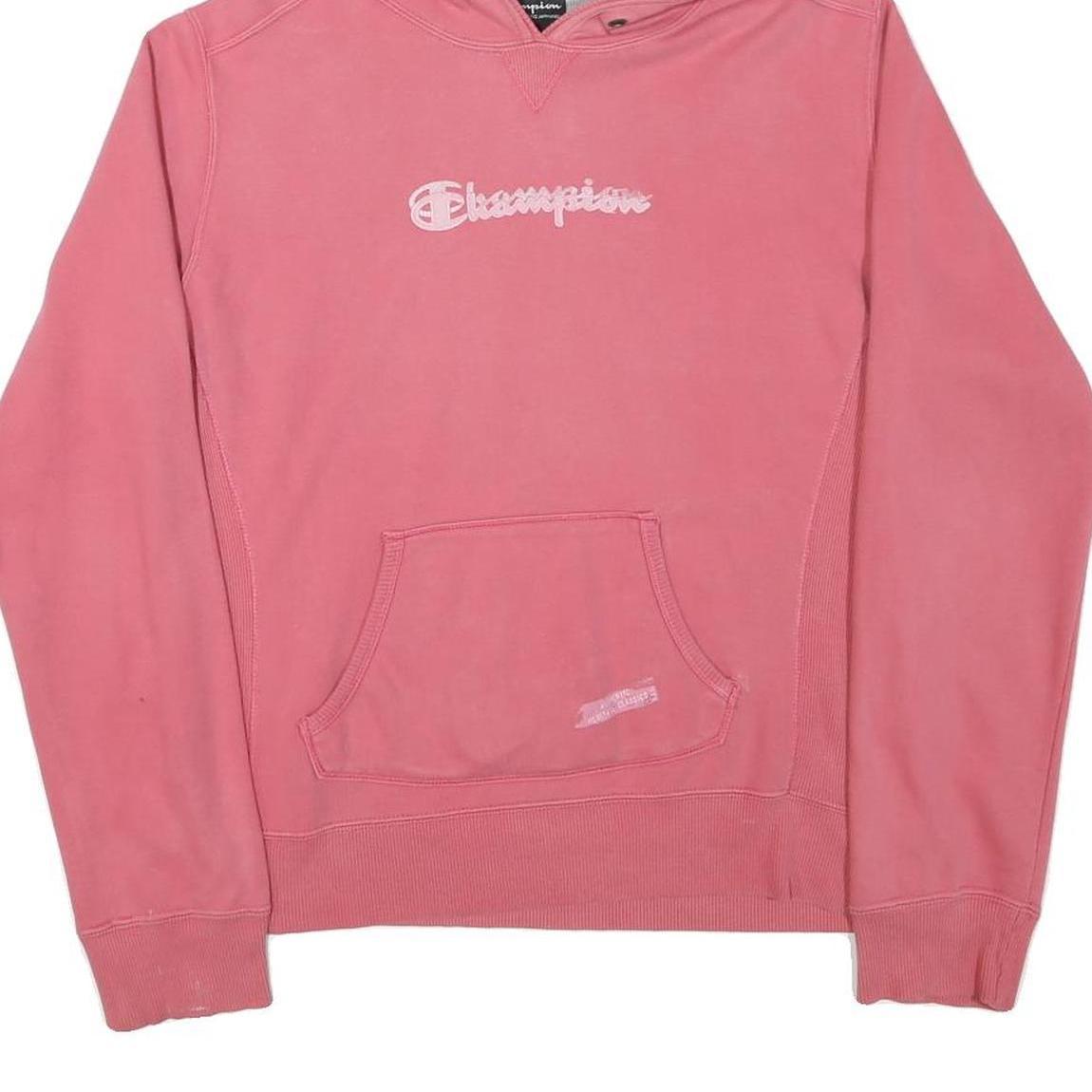 CHAMPION Womens Pink Hoodie XL Cotton Blend Pullover Casual Sweatshirt