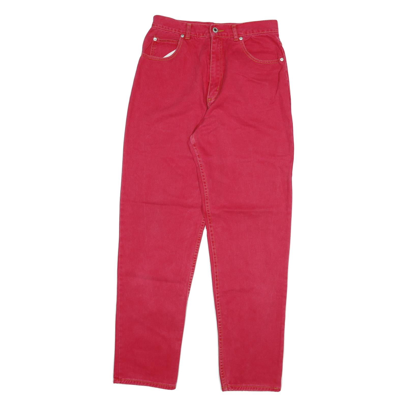 COTTON BLUE Womens Jeans Red Relaxed Straight Denim Medium W28 L30 Classic Fit