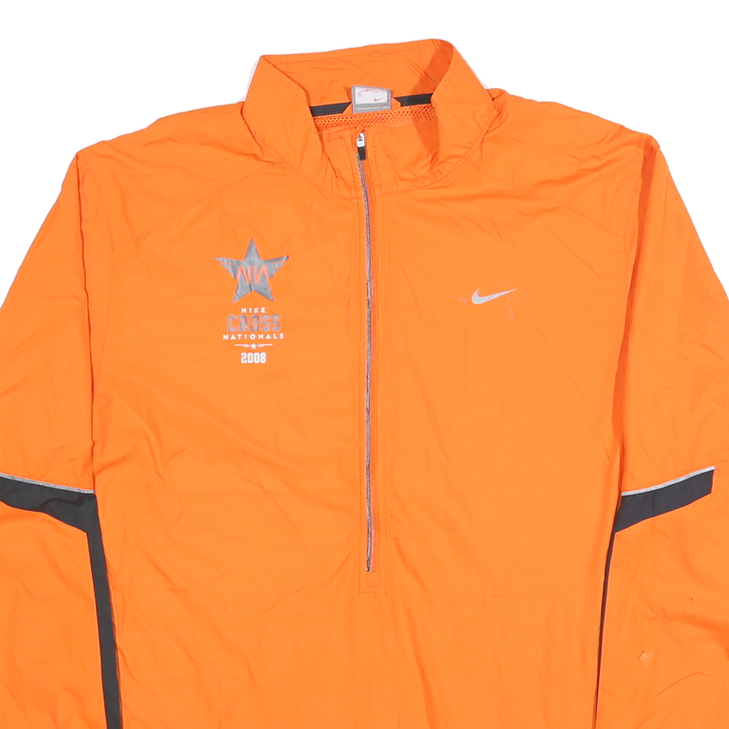 NIKE Mens Orange & Grey Cross Nationals 2008 Track Jacket XL Polyester Zip