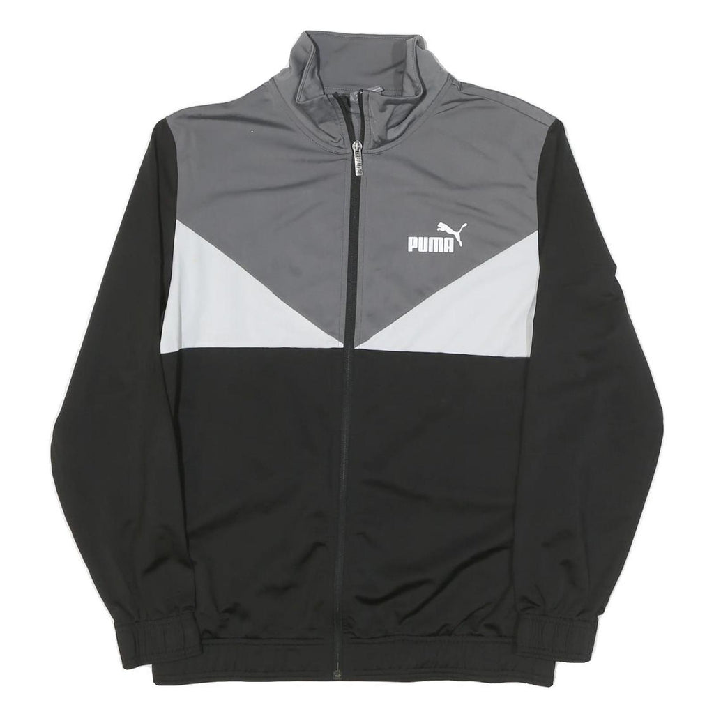 PUMA Mens Black & Grey Track Jacket M Polyester Blend Zip Sportswear