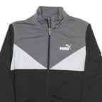 PUMA Mens Black & Grey Track Jacket M Polyester Blend Zip Sportswear
