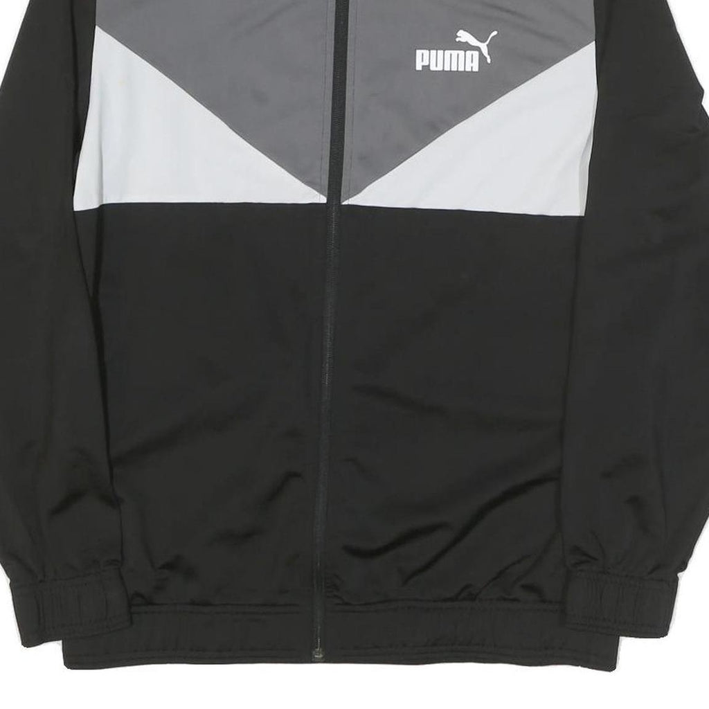 PUMA Mens Black & Grey Track Jacket M Polyester Blend Zip Sportswear