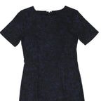 JIGSAW Womens Navy & Black Cotton Blend Day Dress Short Sleeve Knee Length S