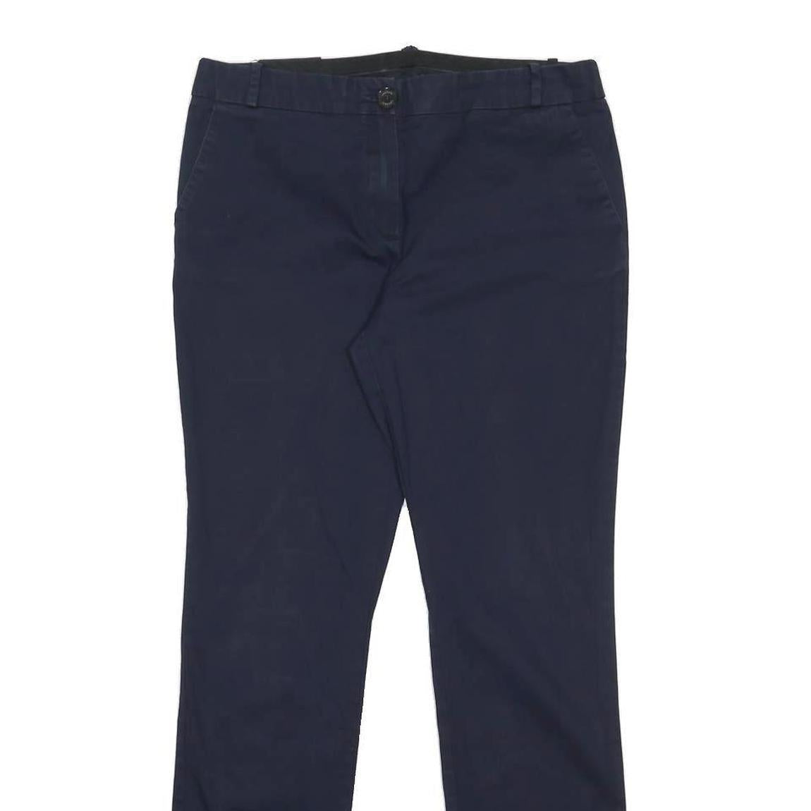 LACOSTE Womens Cotton Blend Navy Slim Fit Straight Leg Trousers W31 L30