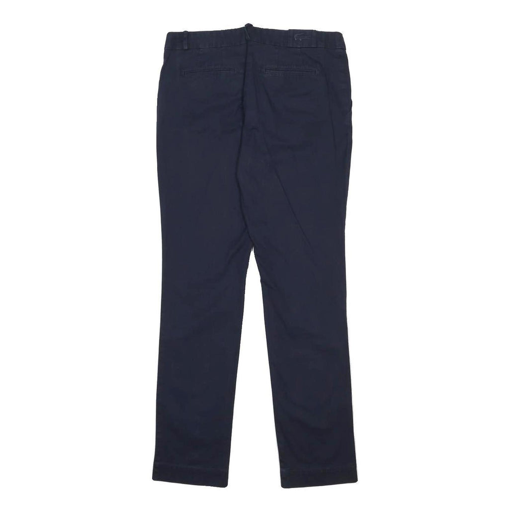 LACOSTE Womens Cotton Blend Navy Slim Fit Straight Leg Trousers W31 L30