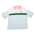 LEVI'S Womens White & Light Blue Pink Collar Short Sleeve Polo Shirt S Tennis