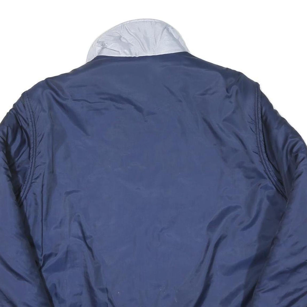 ATTAC Mens Blue & Silver Quilted Jacket L Polyester Blend Zipped Casual